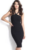 Black Double Straps Midi Dress